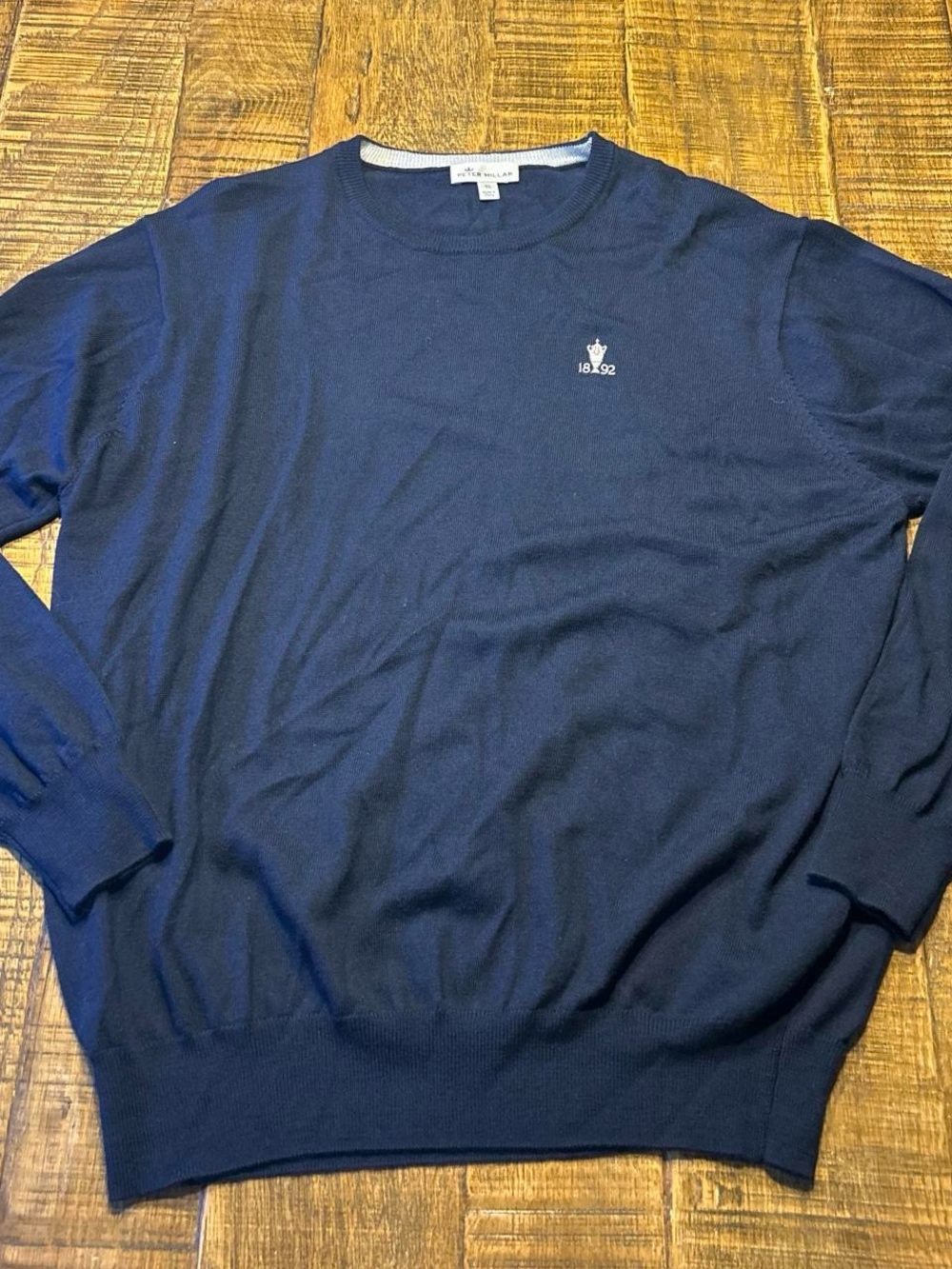 Peter Millar silk and merino Blue Crewneck golf Sweater